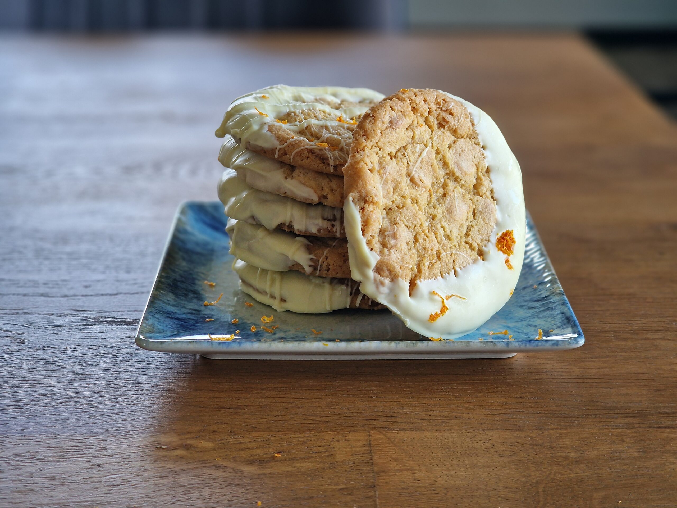 Sinaasappel witte-chocolade cookies